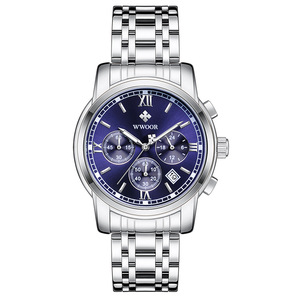Reloj de Pulsera para Hombre WWOOR 8864, Nuevo, al por Mayor, de Acero Inoxidable, Cuarzo Analógico, con Calendario y Cronógrafo - Product Image 3