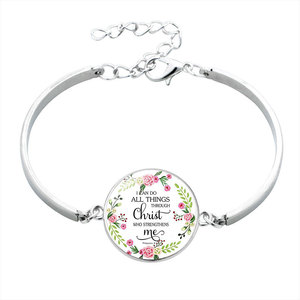Venta al por mayor <span class=keywords><strong>de</strong></span> plata Pulsera <span class=keywords><strong>de</strong></span> Salmo Imprimir Cúpula <span class=keywords><strong>de</strong></span> <span class=keywords><strong>Cristal</strong></span> Encantos Pulsera Biblia Versículo Cita Regalo <span class=keywords><strong>de</strong></span> la joye - Product Image 1