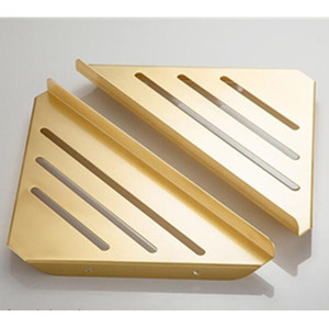 <span class=keywords><strong>Mensola</strong></span> Angolare per <span class=keywords><strong>Doccia</strong></span> a Due Ripiani a Forma di Triangolo Montata a Parete in Oro Spazzolato - Product Image 3
