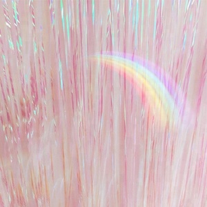 3ft x 8ft láser Metallic Fringe Foil cortina partido Tinsel telón de fondo decoración de la boda colgante - Product Image 3