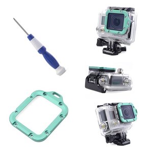 Pour <span class=keywords><strong>GoPro</strong></span> <span class=keywords><strong>GoPro</strong></span> <span class=keywords><strong>Hero</strong></span> 3 Vert En Aluminium En Métal BAGUE D'objectif Monture + Tournevis - Product Image 3
