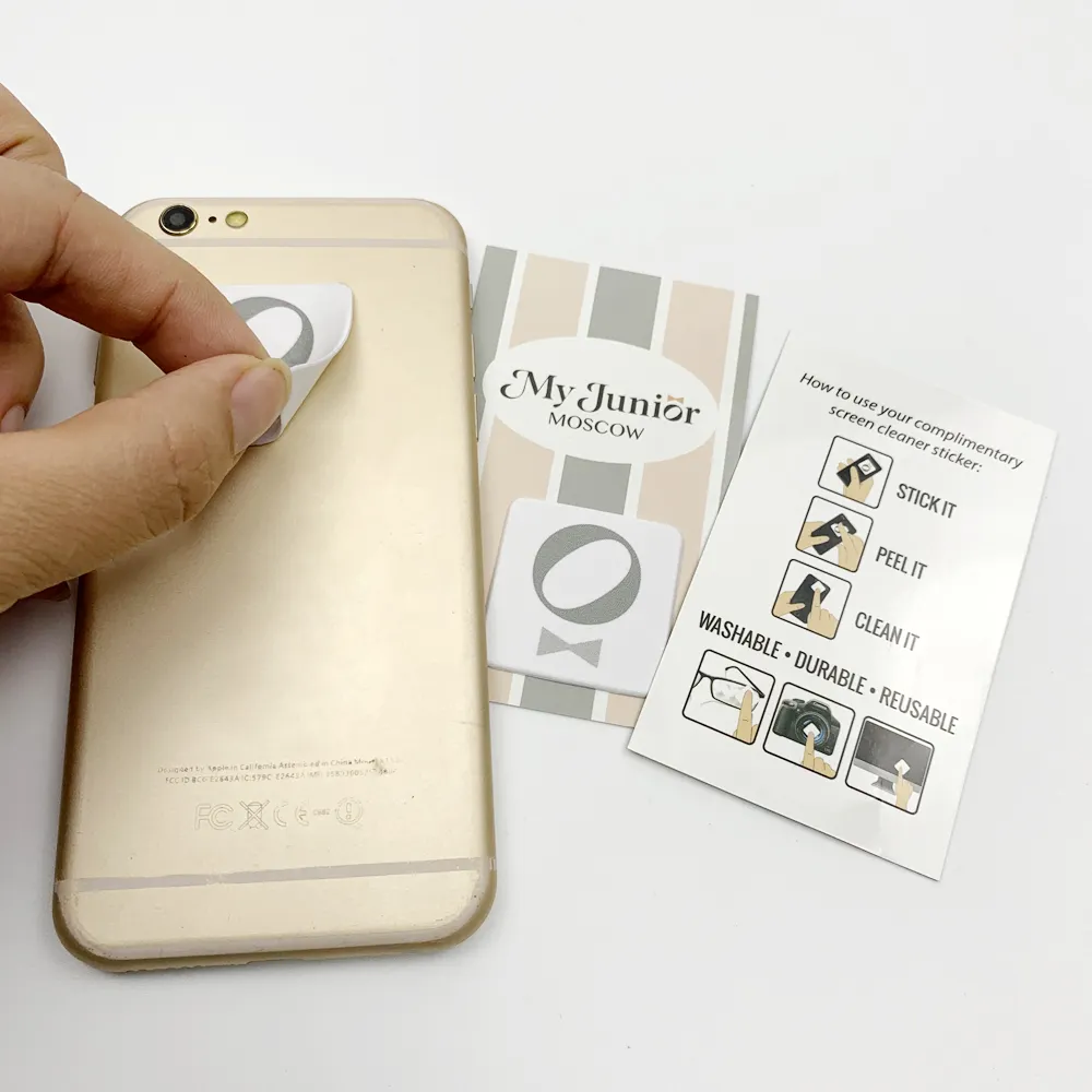 Limpador de tela de celular adesivo personalizado