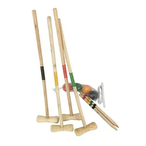 Outdoor Lawn 4 Player Wooden Croquet Set