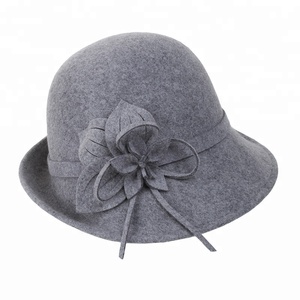 Sombrero de <span class=keywords><strong>lana</strong></span> con lazo para mujer, sombrero de <span class=keywords><strong>lana</strong></span> con lazo, Estilo Vintage, para iglesia, invierno, 100% - Product Image 2