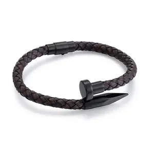 Fashion Simple Brown Woven Leather Bracelet Unisex Accessories Jewellery