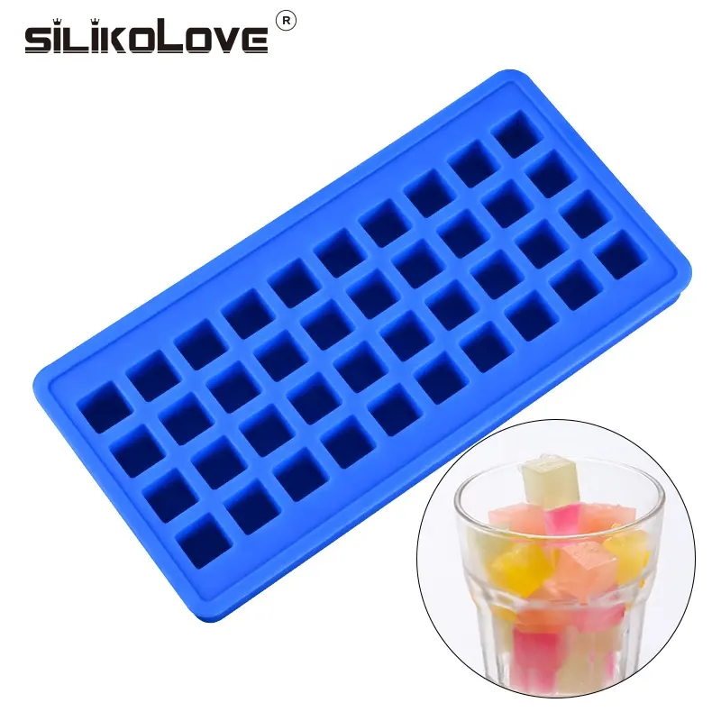 Factory Customized Freezer Safe 40 Cavity Mini Silicone Ice Cube Tray Maker