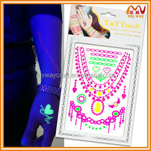 Não-tóxico moda custom corpo metálico arte flash glow in the dark tatuagem do corpo etiqueta flash - Product Image 4