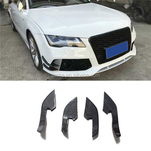 ครีบข้างกันชนหน้า4ชิ้น/เซ็ตตัวแยกครีบสปอยเลอร์สำหรับรถ Audi <span class=keywords><strong>A6</strong></span> RS6 2013-2016 RS7 2013-2016ตกแต่งขอบท้ายรถคาร์บอนไฟเบอร์ - Product Image 2