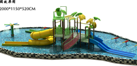 Équipement de pulvérisation au sol pour enfants manèges dans le parc aquatique coussin d'éclaboussure amusant jeux de piscine à vagues au sol jouet toboggan en plastique