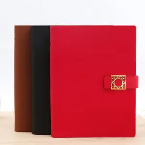 High PU Leder Notebook Business Werbe heft mit Magnets chnalle 6 Ring binder