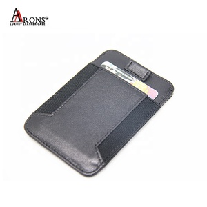RFID de cuero para hombre de cuero genuino negro caso de tarjeta de regalos de cabra piel de <span class=keywords><strong>oveja</strong></span> slim tarjeta titular cartera - Product Image 5