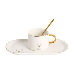 <span class=keywords><strong>Tasse</strong></span> nordique en céramique <span class=keywords><strong>avec</strong></span> cuillère et assiette, de style européen, pour le café, pour le lait, le <span class=keywords><strong>petit</strong></span> <span class=keywords><strong>déjeuner</strong></span>, logo personnalisable, vente en gros - Product Image 1
