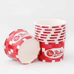 Disposable Paper Cups With Lids 4oz/8oz/12oz/16oz/20oz Dairy Queen Ice Cream Bowl Supplier Wholesale Disposable Fast Food Paper Bowl