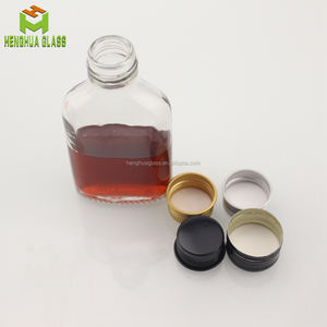 Hot bán <span class=keywords><strong>Mini</strong></span> 1.5oz 50ml phẳng tinh thần thủy tinh Flask chai cho rượu Whisky rum Vodka Gin container chai với nắp vặn - Product Image 4