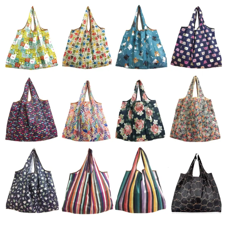 Экологичная многоразовая хозяйственная сумка-тоут, складная сумка для покупок, Цветочный Фруктовый Овощной продуктовый магазин