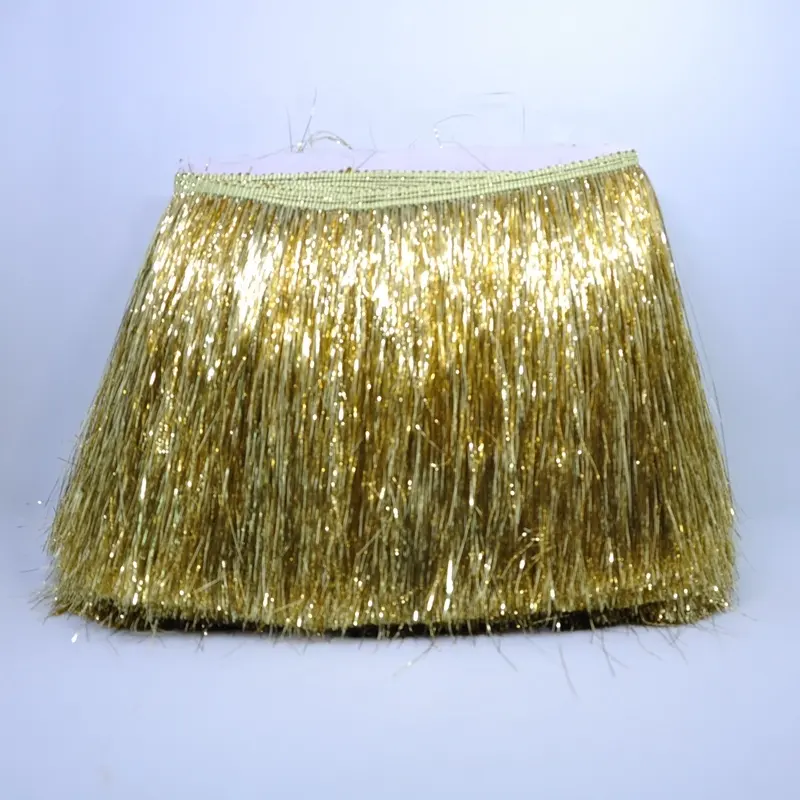 Wholesale More Colors 20CM Shiny Metallic Stage Lace Fabric Tinsel Fringe For Dancing Dress