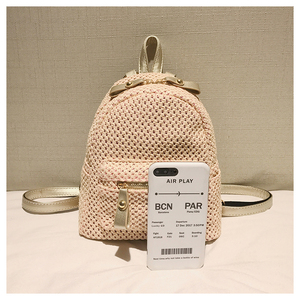 2019 Venta caliente de moda de las mujeres, mini pu ganchillo paja mochila - Product Image 4