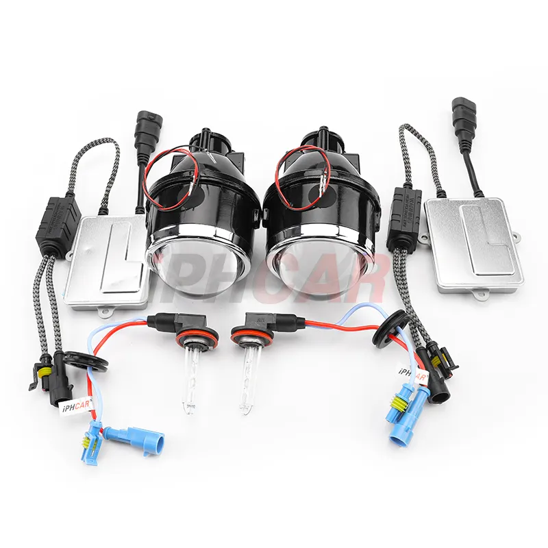 IPHCAR Lampu Kabut Kabut Universal, Lampu Kabut Lensa Proyektor Universal untuk Mobil dan Sepeda Motor 12V 35W 55W HID