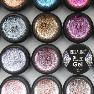 Rosalind oem logo personnalisé ongles art brillant <span class=keywords><strong>vernis</strong></span> gel laque <span class=keywords><strong>semi</strong></span> permanente paillettes couleurs lampe uv <span class=keywords><strong>vernis</strong></span> à ongles gel - Product Image 1