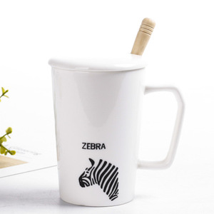 Venta caliente de encargo <span class=keywords><strong>Animal</strong></span> blanco de impresión de Taza de cerámica con tapa de cerámica - Product Image 5