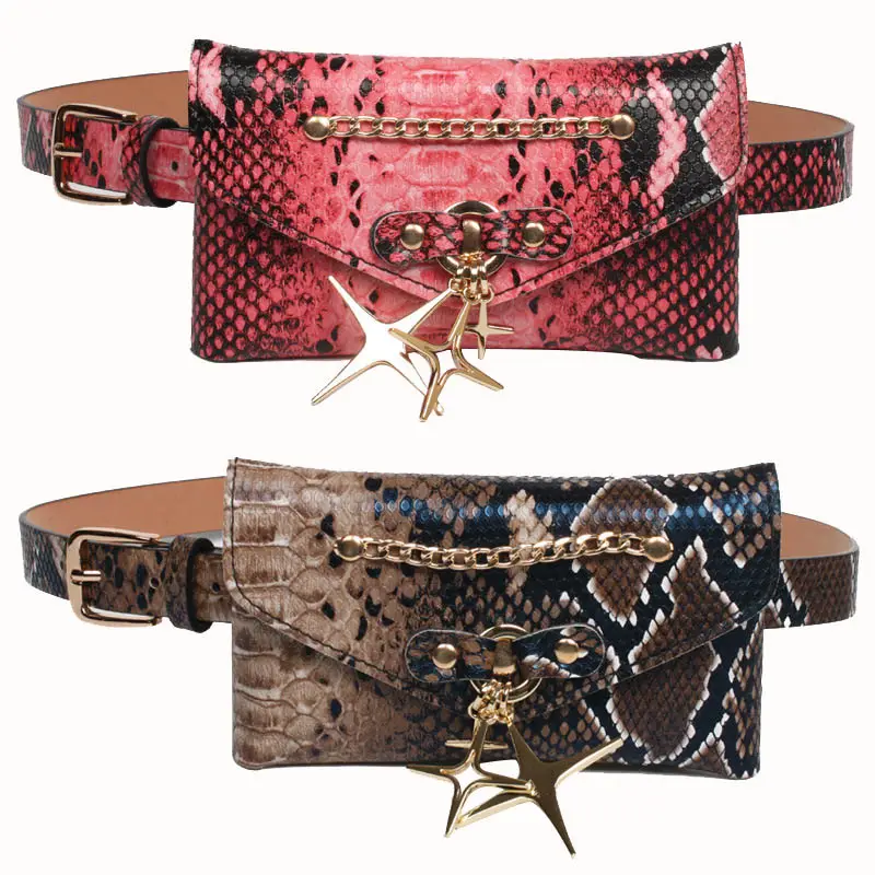 Fashion Snake PU Decorative Clothing Fake Leather Women Bag Belts