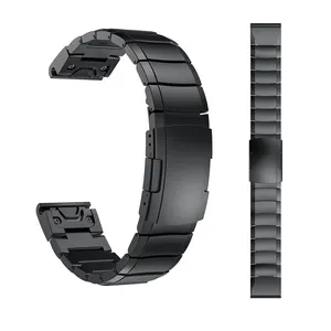 Pulseira de relógio de substituição de aço inoxidável, 22mm, correia de cinta para garmin fenix 5, substituição