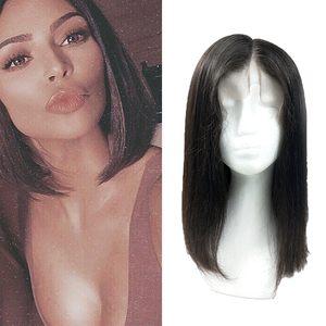 Peluca Bob corta de cabello humano barata con <span class=keywords><strong>pelo</strong></span> corporal peluca frontal de encaje para mujeres negras - Product Image 4