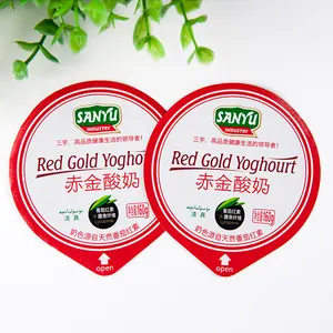 Yoghurt heat seal die cut sealing aluminum foil lid for pp/ps/pe yogurt cup