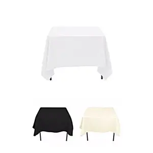 Birthday Table Cloth Wholesale Square Round Rectangular Plain Solid Tablecloth Polyester Wedding Table Cloths Birthday Reception Decor