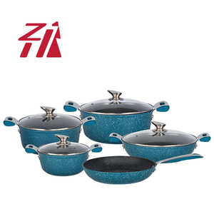 Ustensiles de cuisine En Gros En Aluminium Forgé 9 pcs Batterie De Cuisine Et Casserole Ensemble - Product Image 1