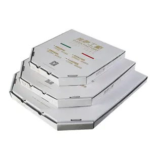 白い段ボールピザボックス/カスタマイズされた印刷ピザ梱包箱6/8/10/12/14/16/18インチとキングサイズのカスタマイズされたピザボックス