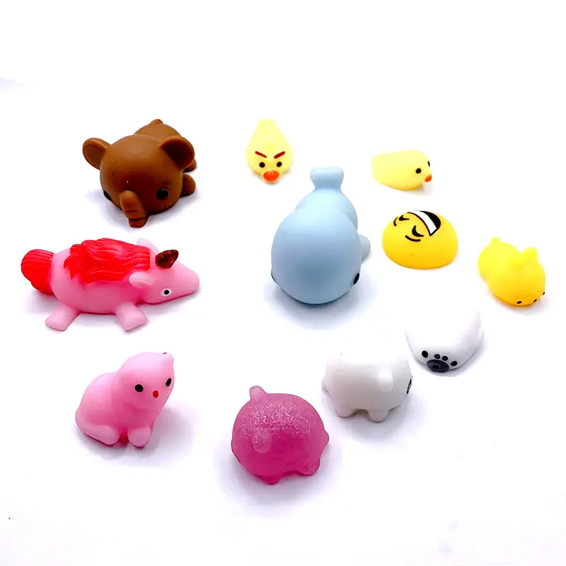 10x Squishy Mini Tier Soft Silikon Spielzeug Zappeln Hand Prise Spielzeug DE 