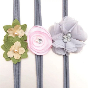 Nylon Stretch Satin Chiffon Flower <strong>Headband</strong> for <strong>Kids</strong> and Babies - Product Image 6