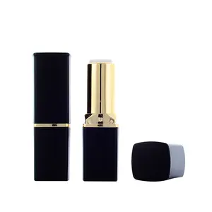 Latest design Golden Tube Miss Rose Lipstick luxury best empty plastic lip balm container black square lipstick tube