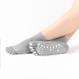 Professionnel anti-dérapage à bout ouvert <span class=keywords><strong>en</strong></span> <span class=keywords><strong>coton</strong></span> chaussettes de yoga, cinq doigts yoga fitness produits dans 2019 - Product Image 5