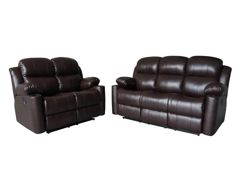 Hot selling home theater bright colored Durable Synthetic leather recliner sofa with cup holder