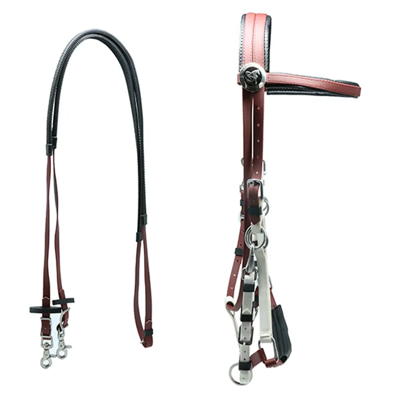 Halter balap kuda barat PVC awet, Halter dengan Model tahan air Rein warna merah untuk berkendara kuda