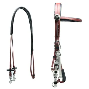 Durable PVC Western Horse Bridle Endurance Racing Halter with Rein Waterproof Model in Red High-End Horse Riding Bits for Riding