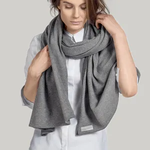 Winter Best-selling Women Knitted Grey Cashmere Scarfs And Shawl