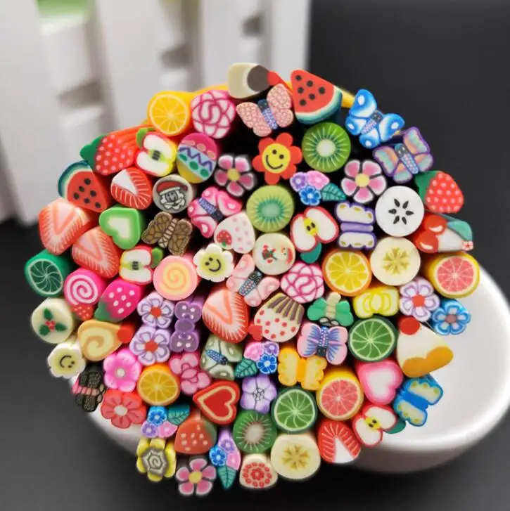 Wholesale Polymer Clay Fruit Faces Bar 5*50mm DIY Nail Arts For Slime Kits DIY Crafts