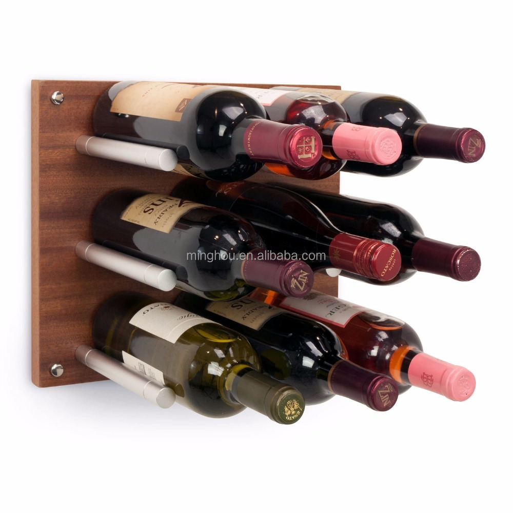 Mur Monté en Rack de Vin 9 Bouteille Mur Monté en Rack Cave Desing Vin Chevilles Vin broches pour la maison