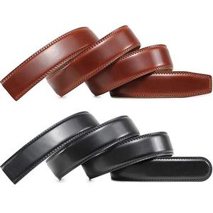 <span class=keywords><strong>Ceinture</strong></span> à cliquet en <span class=keywords><strong>cuir</strong></span> véritable pour hommes, <span class=keywords><strong>sans</strong></span> <span class=keywords><strong>boucle</strong></span> de <span class=keywords><strong>ceinture</strong></span>, tannage végétal - Product Image 2