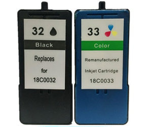 <span class=keywords><strong>Recharge</strong></span> compatible 7 étoiles pour cartouche LM 32 Noir LM 33 Couleur pour imprimantes 18C0032 18C0033 – Pack en vrac - Product Image 2
