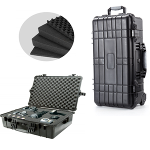 <strong>Plastic</strong> Toolbox Trolley Case Instrument Camera Safety Box Foam Insert <strong>Suitcase</strong> With Wheels - Product Image 2