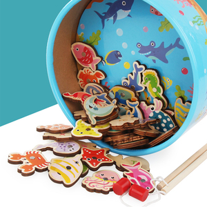 Los niños educación temprana de tilo de grabado láser interacción padre-hijo juegos de mesa 41 barriles de pesca - Product Image 5