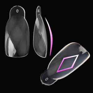 2024 çift formu poli jel plastik yeniden tırnak formları eşkenar dörtgen iç yüz Salon profesyonel Nail Art İpuçları toptan - Product Image 1