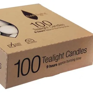 Kotak Kemasan Lilin Tealight Kotak Kemasan Toples Kaca Lilin Ramah Lingkungan Kotak Kertas Kraft