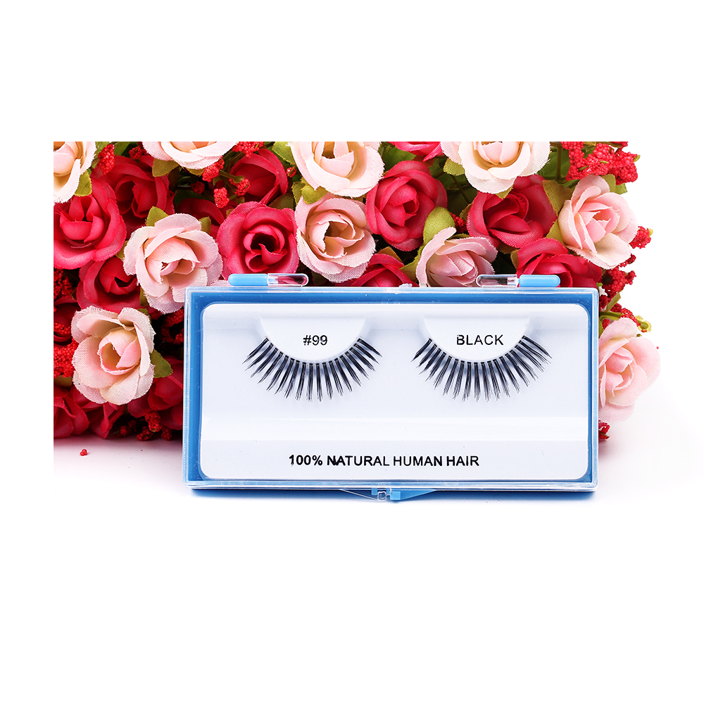 Бесплатные образцы, Лидер продаж, настоящие индивидуальные фирменные ленты из человеческих волос, накладные ресницы