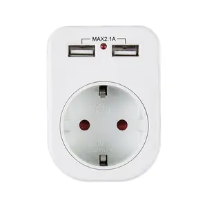 UG-02 גרמניה האיחוד האירופי Plug 5 V 2.1A USB פלט כוח מתאם נסיעות מטען 2 USB יציאת שקע עבור טלפון