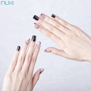 24 pcs/ensemble Pleine Couverture À Court <span class=keywords><strong>Faux</strong></span> Ongles Conseils avec Conception Presse sur les Ongles avec de La Colle - Product Image 2